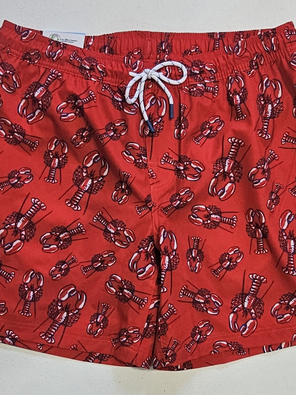 Men's Red Lobster-Print Hybrid Swim Shorts